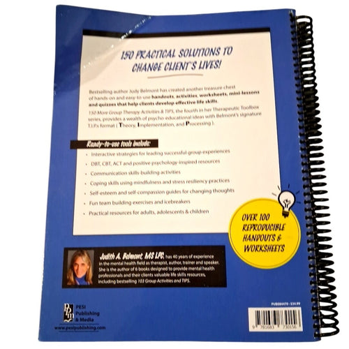 Back cover of a spiral-bound book with text and branding