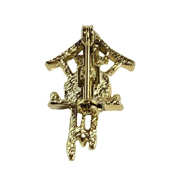 Vintage Brooch Clock Shaped