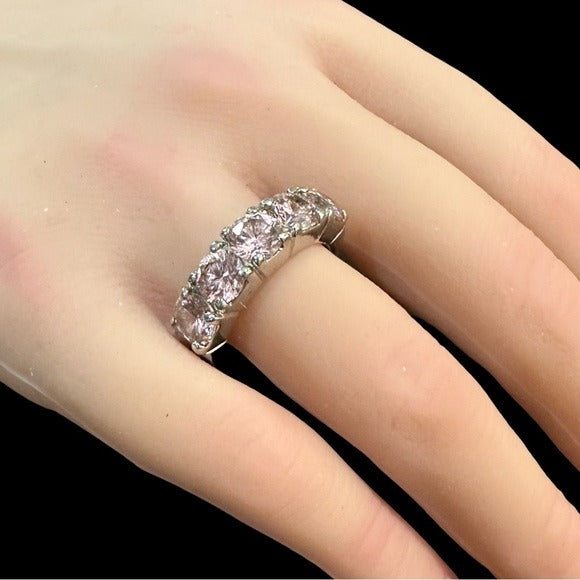 Morganite Eternity Band Size 7