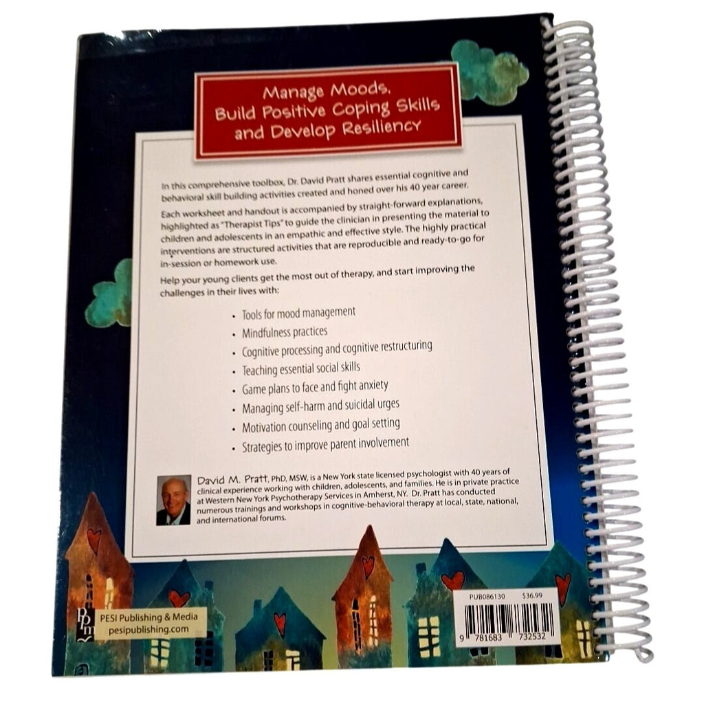 Back cover of a spiral-bound book with text and illustrations on a white background