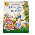 Book cover of 'Christopher and His Family' with illustrated characters at a picnic.