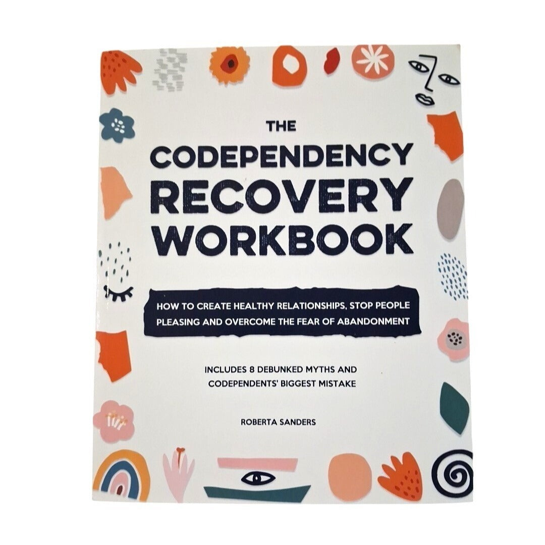 Book cover of 'The Codependency Recovery Workbook' with colorful design elements on a white background.