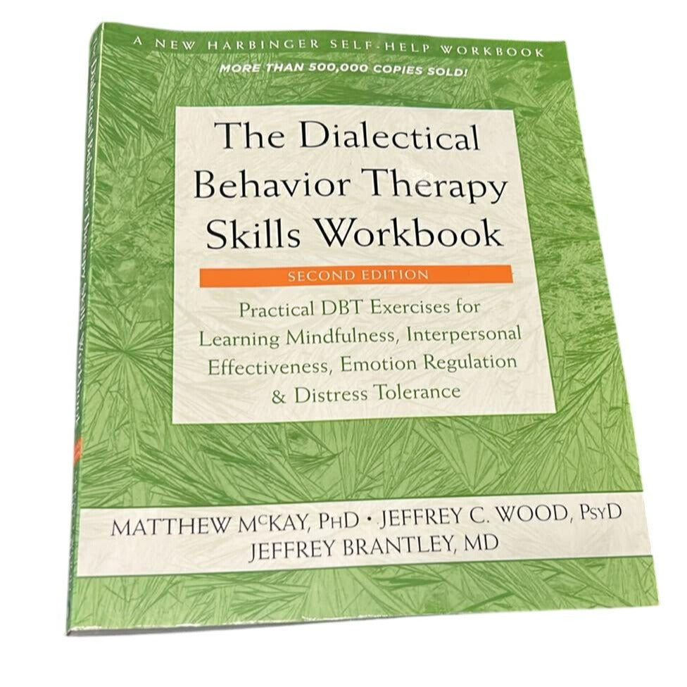 Book titled 'The Dialectical Behavior Therapy Skills Workbook' on a white background