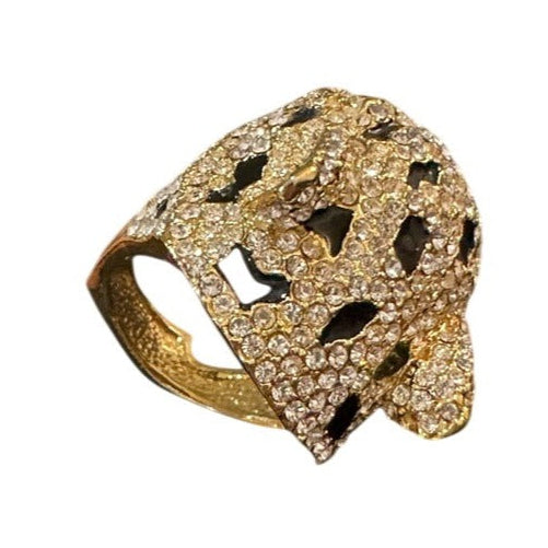leopard cocktail ring back view