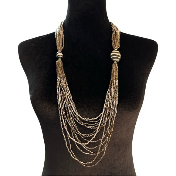 Layered Beaded Statement Necklace