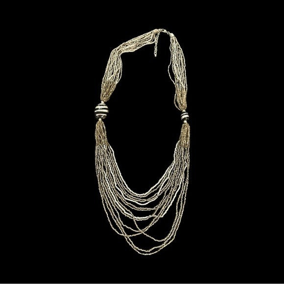 Layered Beaded Statement Necklace