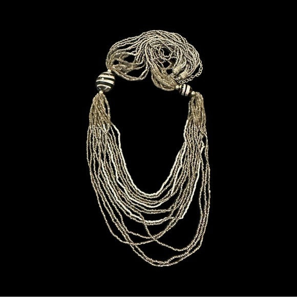 Layered Beaded Statement Necklace