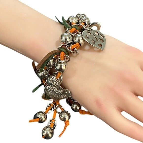 Charm Bracelet Leather Fringe
