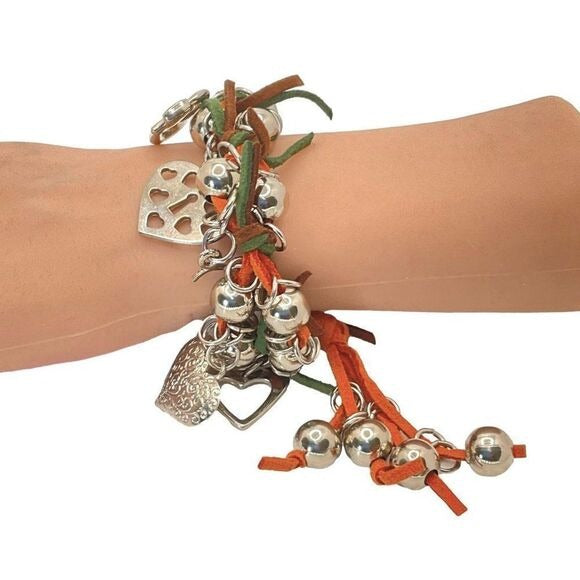 Charm Bracelet Leather Fringe