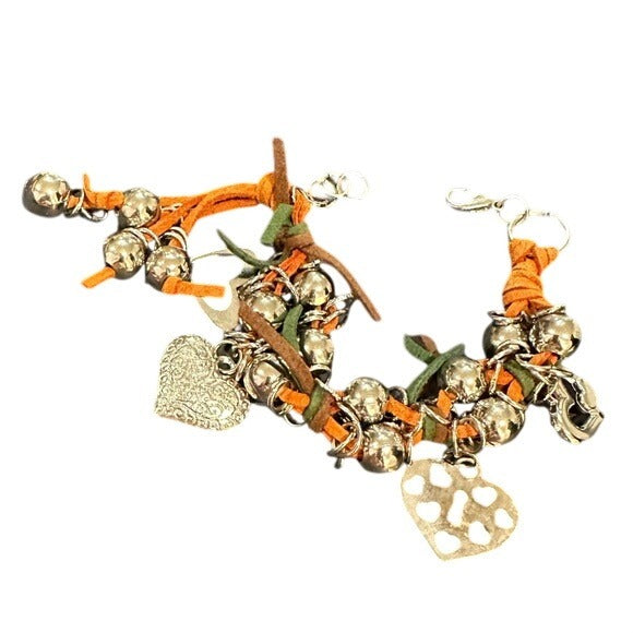 Charm Bracelet Leather Fringe