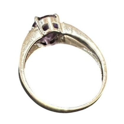 amethyst solitaire ring back view