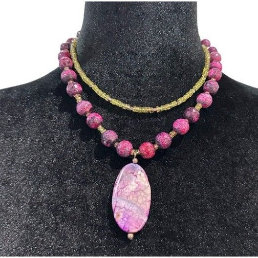 Beaded Necklace Natual Stone