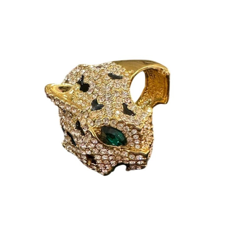 leopard cocktial ring top view
