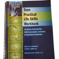 Teen Practical Life Skills Workbook with cover design elements