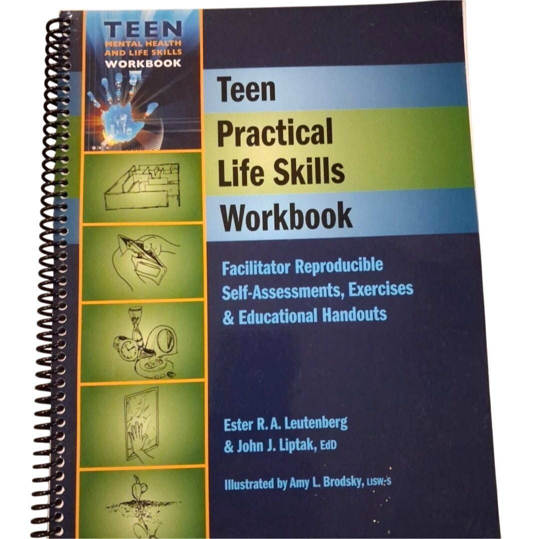 Teen Practical Life Skills Workbook with cover design elements