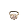 Silver Tone Cubic Zirconia Halo Engagement Ring Size 9 By JIANGYUE