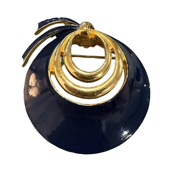 Vintage Brooch Blue Enamel