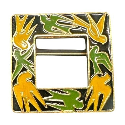Vintage Enamel Brooch Dove Bird