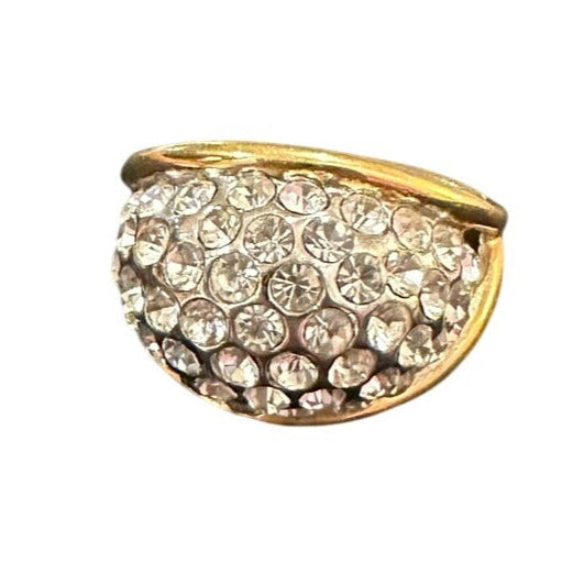 rhinestone dome ring flat view