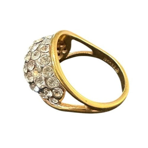 rhinestone dome ring side view
