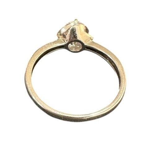 silver ring with a diamond on a white background