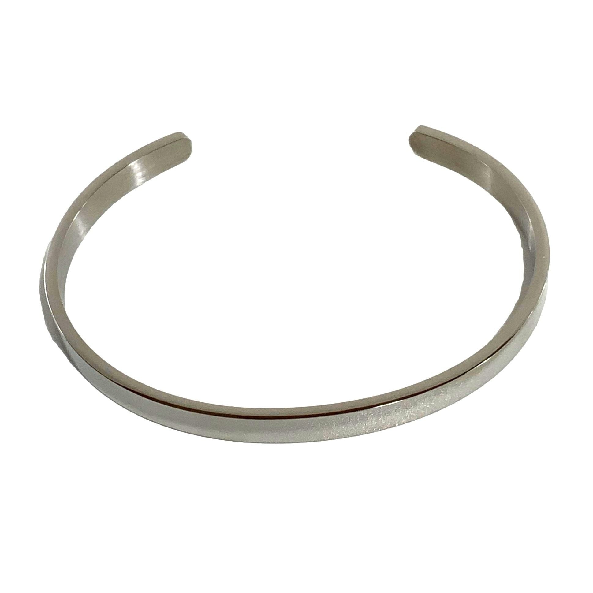 Silver bracelet on a white background