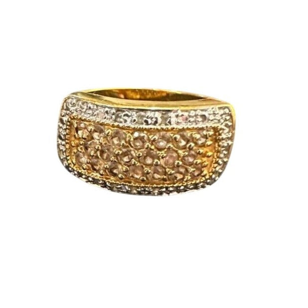 vintage cluster ring 2 tone view